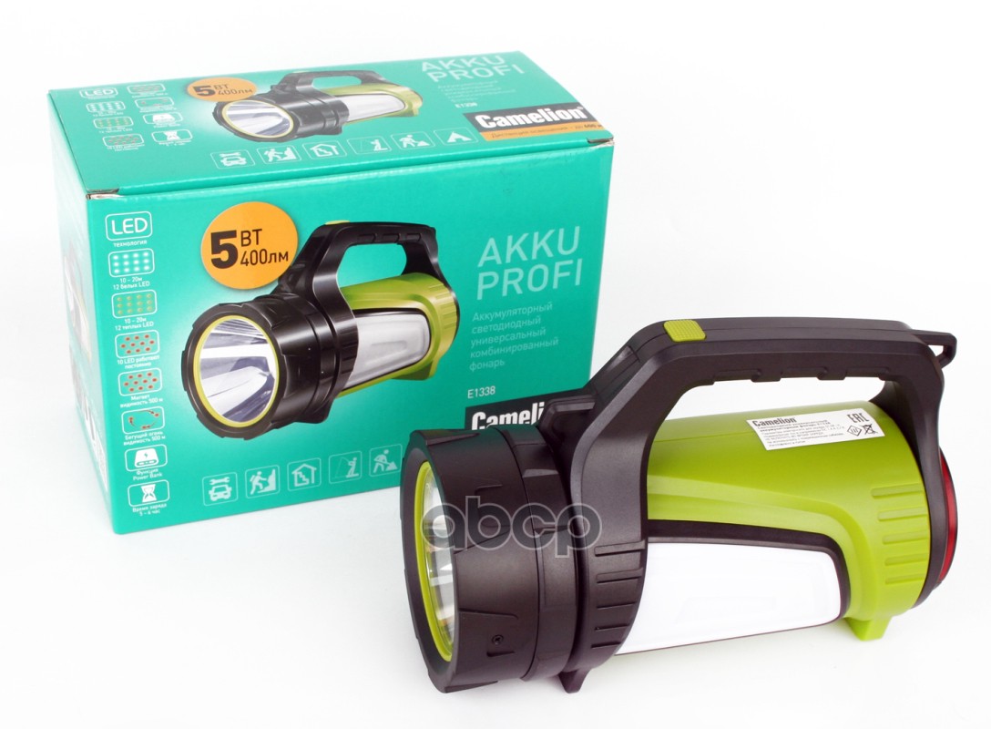 Фонарь Аккум., Черн/Зел, Usb2.0 Micro Usb, Powerbank, 5вт, 6а-Ч, Пластик, Кор. Camelion 14
Фонарь Аккум., Черн/Зел, Usb2.0 Micro Usb, Powerbank, 5вт, 6а-Ч, Пластик, Кор. Camelion 14