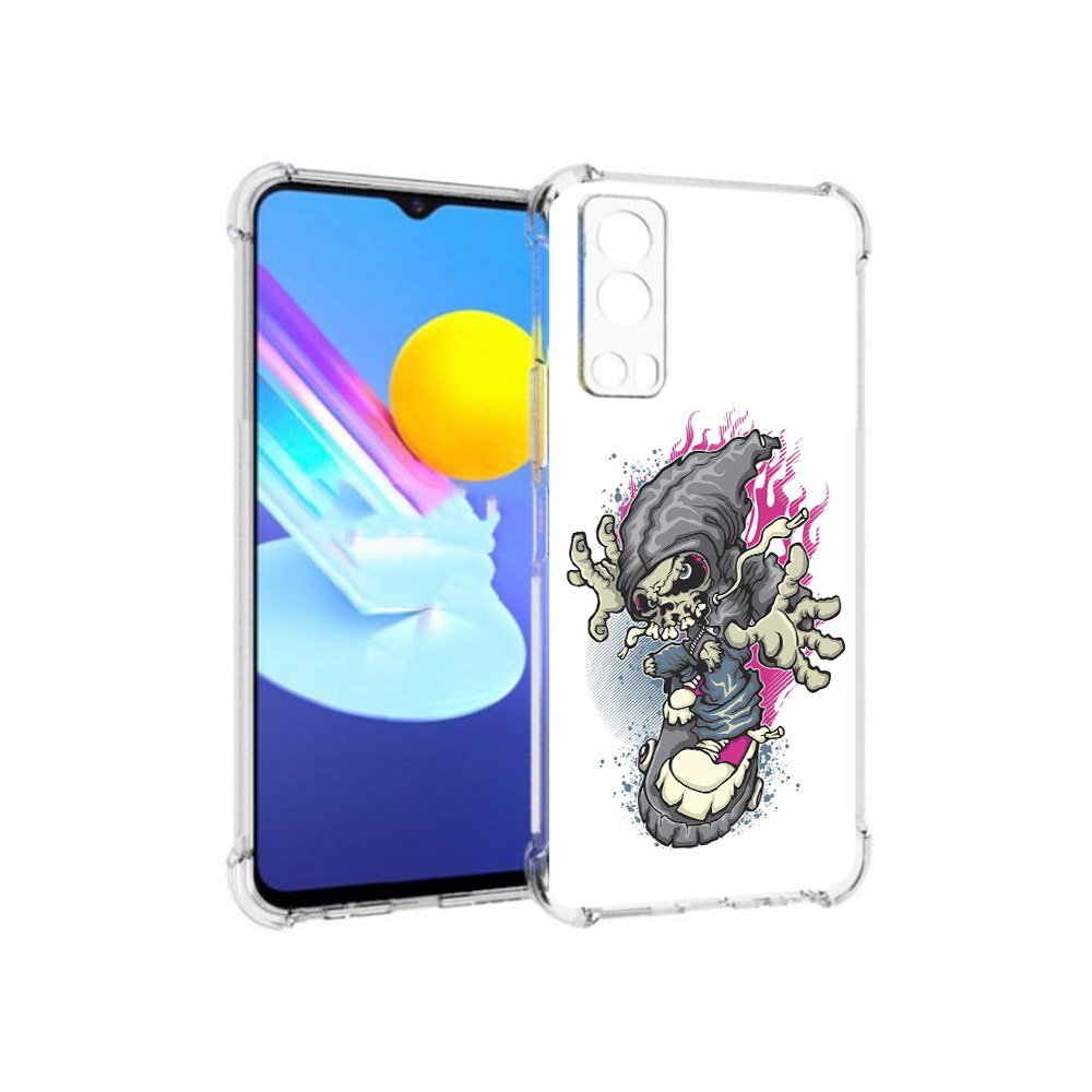 фото Чехол mypads tocco для vivo z3 нарисованный скелет на скейт борде (pt226973.411.512)