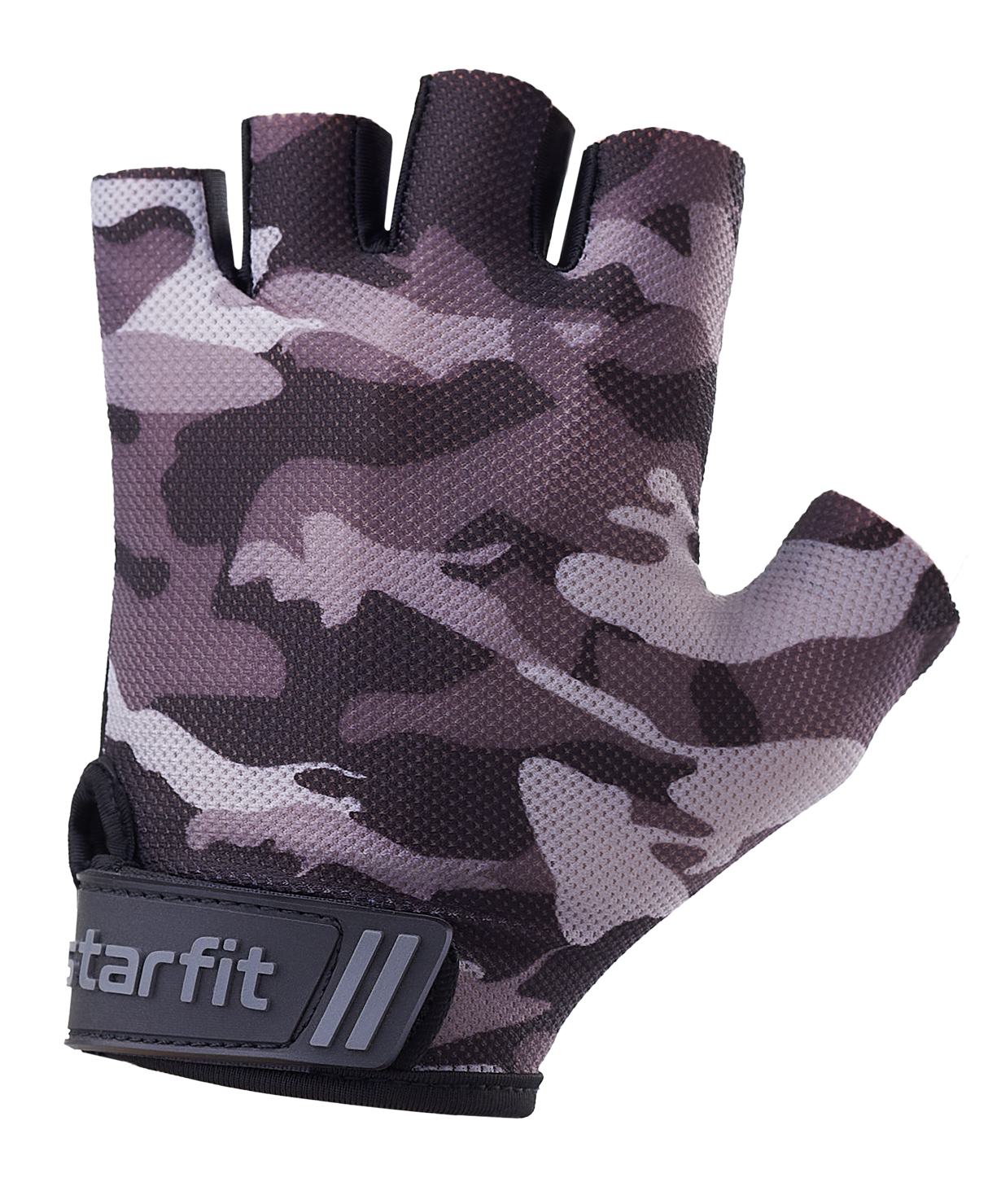 фото Перчатки для фитнеса starfit wg-101, серый камуфляж