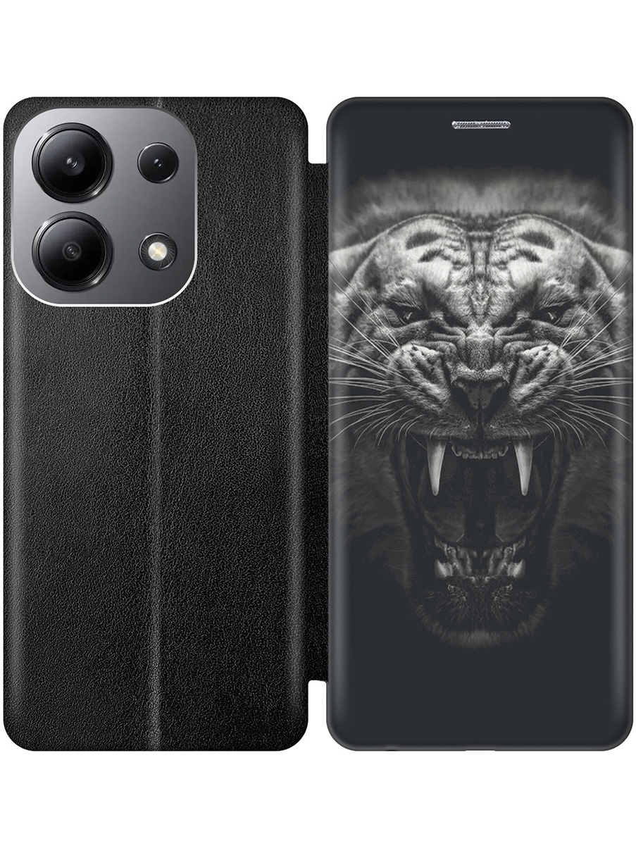 Чехол-книжка на Xiaomi Redmi Note 13 4G с принтом "Оскал тигра" черный, Черный;серый, 782622813
Чехол-книжка на Xiaomi Redmi Note 13 4G с принтом "Оскал тигра" черный, Черный;серый, 782622813