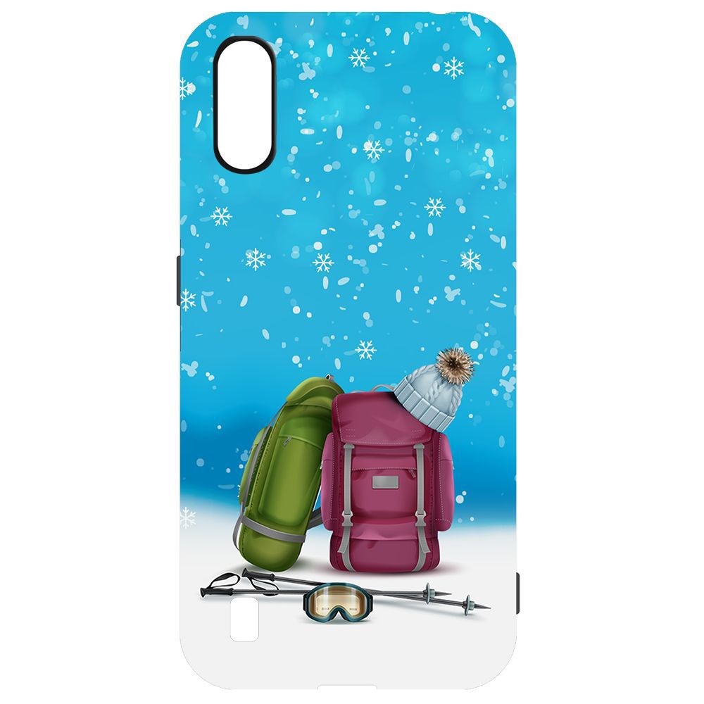 фото Чехол-накладка krutoff софт кейс зимний отпуск для samsung galaxy a01 (a015) черный