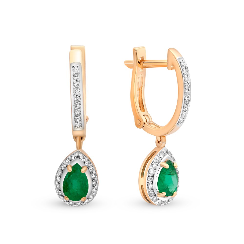 Серьги подвески из красного золота 585Gold 102005117, изумруд/бриллиант, 102005117
Серьги подвески из красного золота 585Gold 102005117, изумруд/бриллиант, 102005117