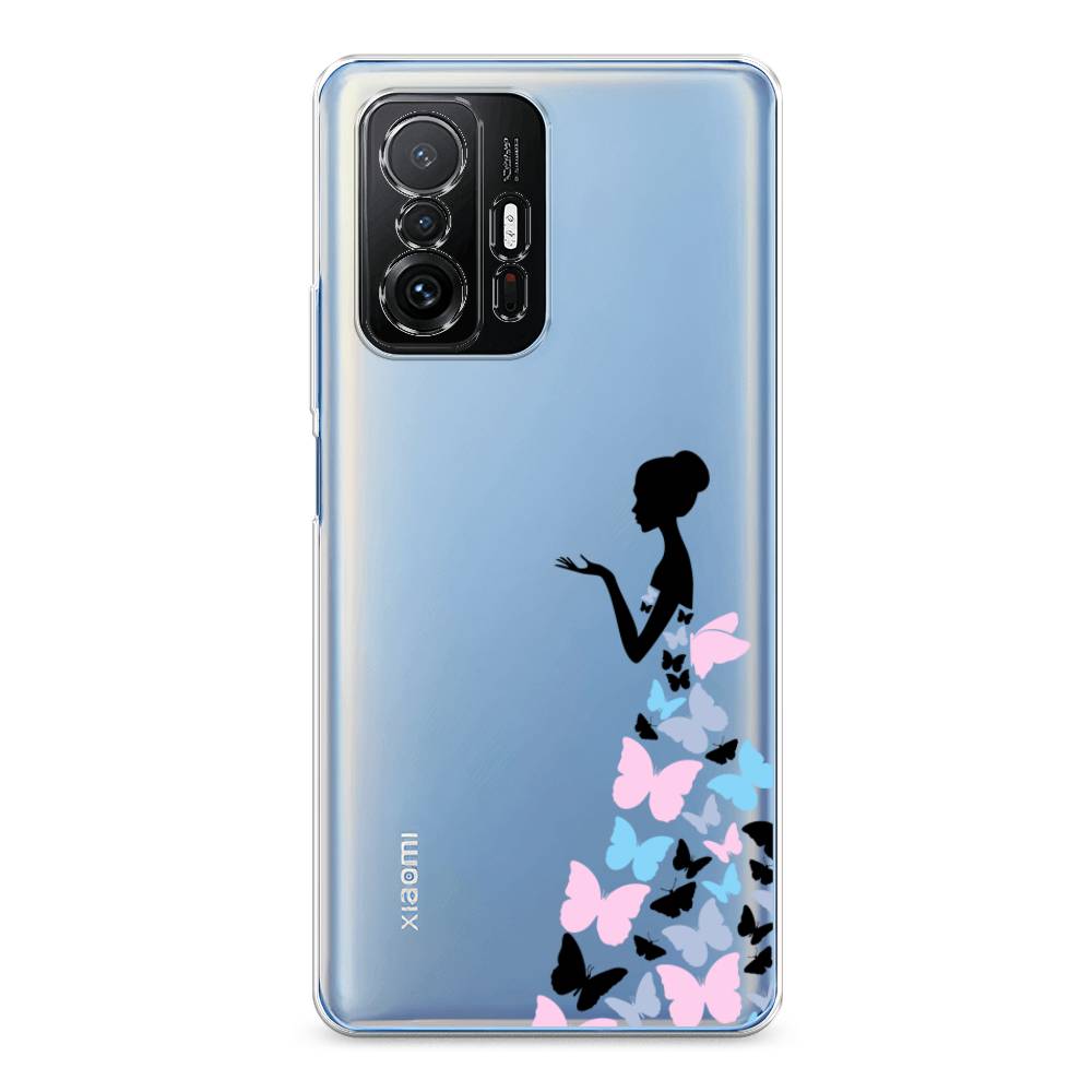 фото Силиконовый чехол "платье из бабочек" на xiaomi mi 11t awog
