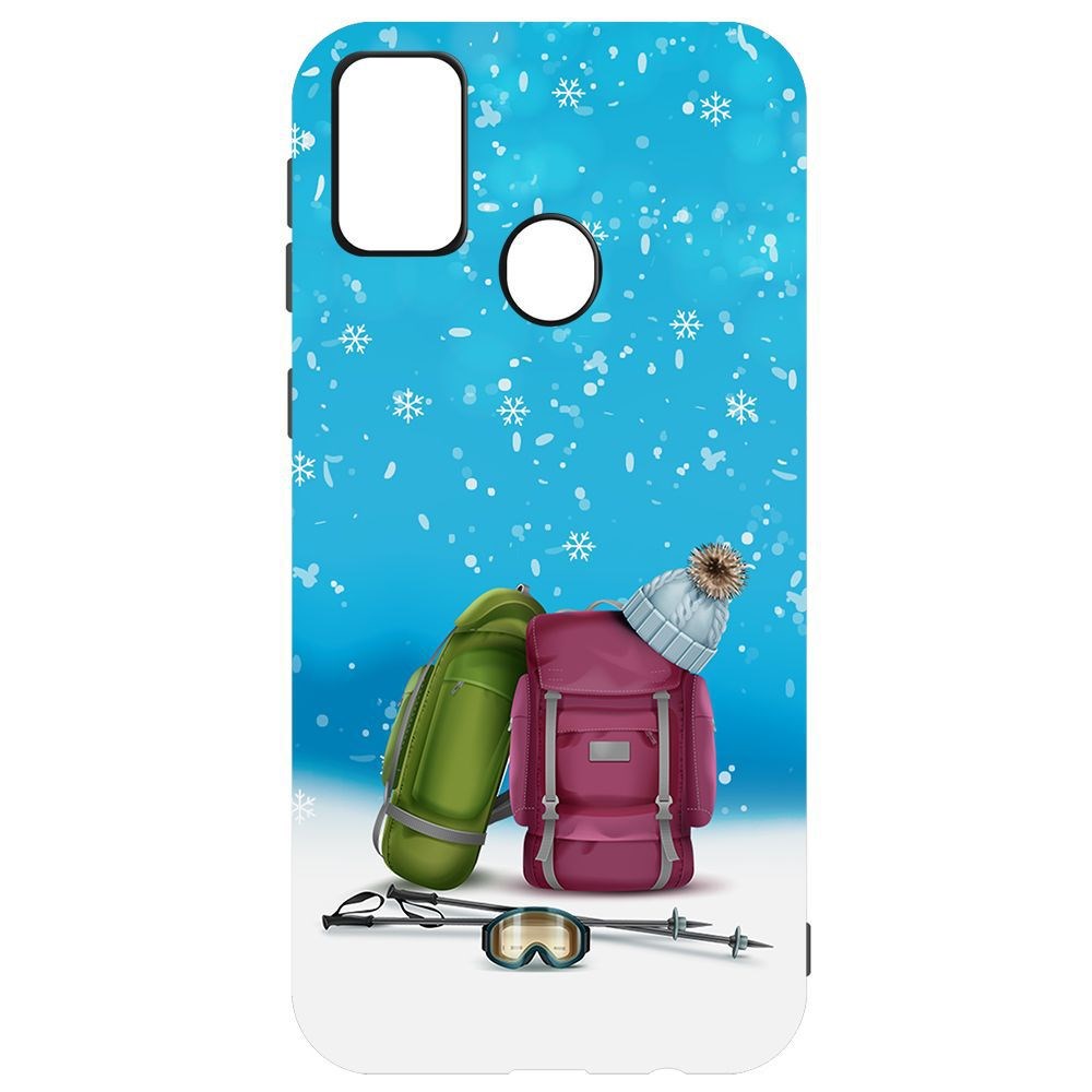 фото Чехол-накладка krutoff софт кейс зимний отпуск для samsung galaxy m21 (m215) черный