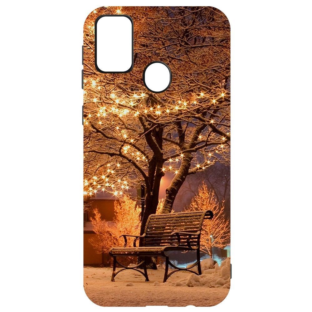 фото Чехол-накладка krutoff софт кейс зимний парк для samsung galaxy m21 (m215) черный