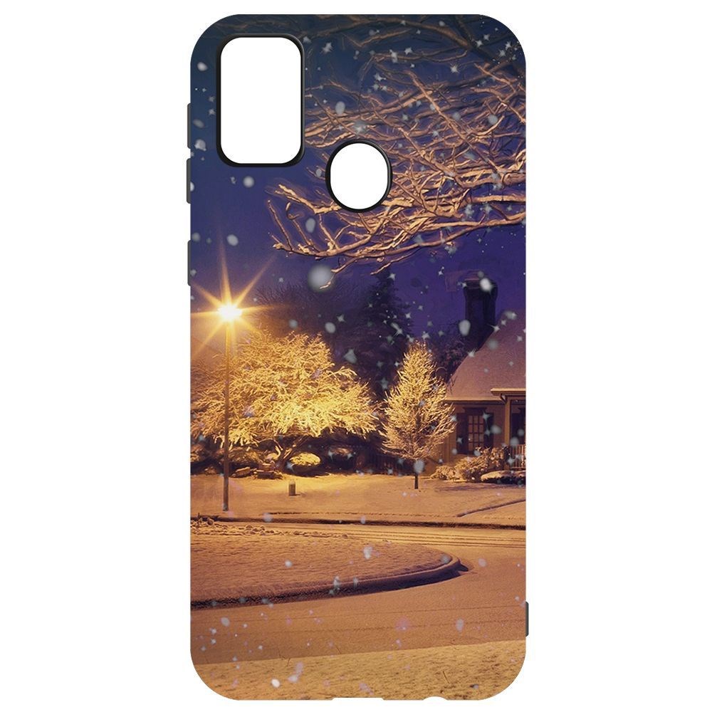 фото Чехол-накладка krutoff софт кейс зимняя сказка для samsung galaxy m21 (m215) черный