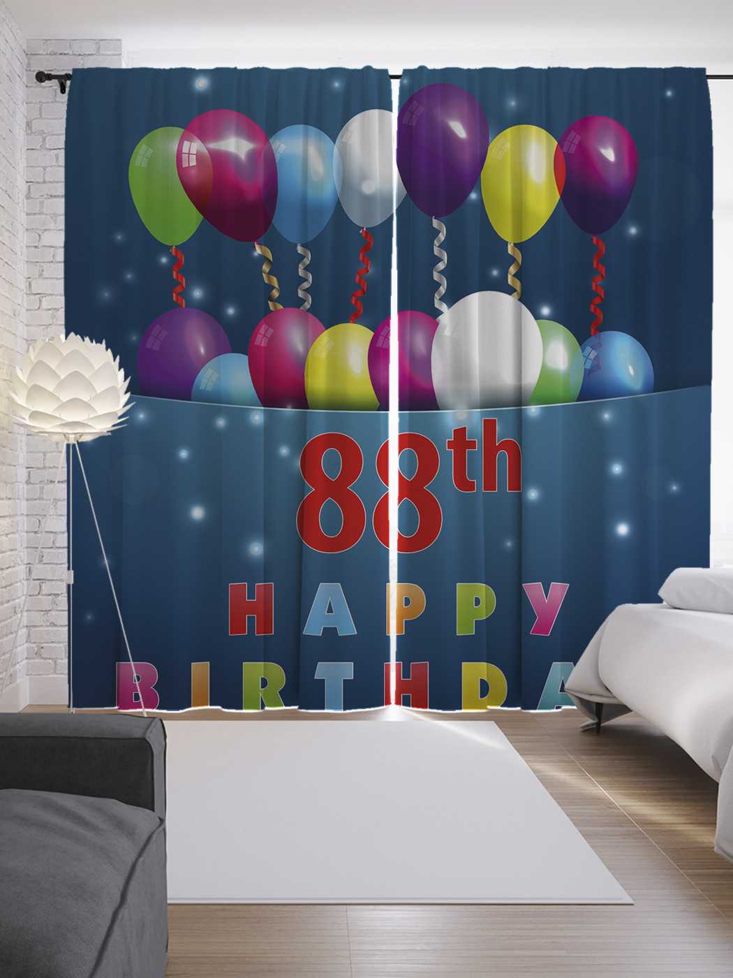 фото Шторы joyarty с фотопечатью "бесконечные воздушные шары" из сатена, 290х265 см