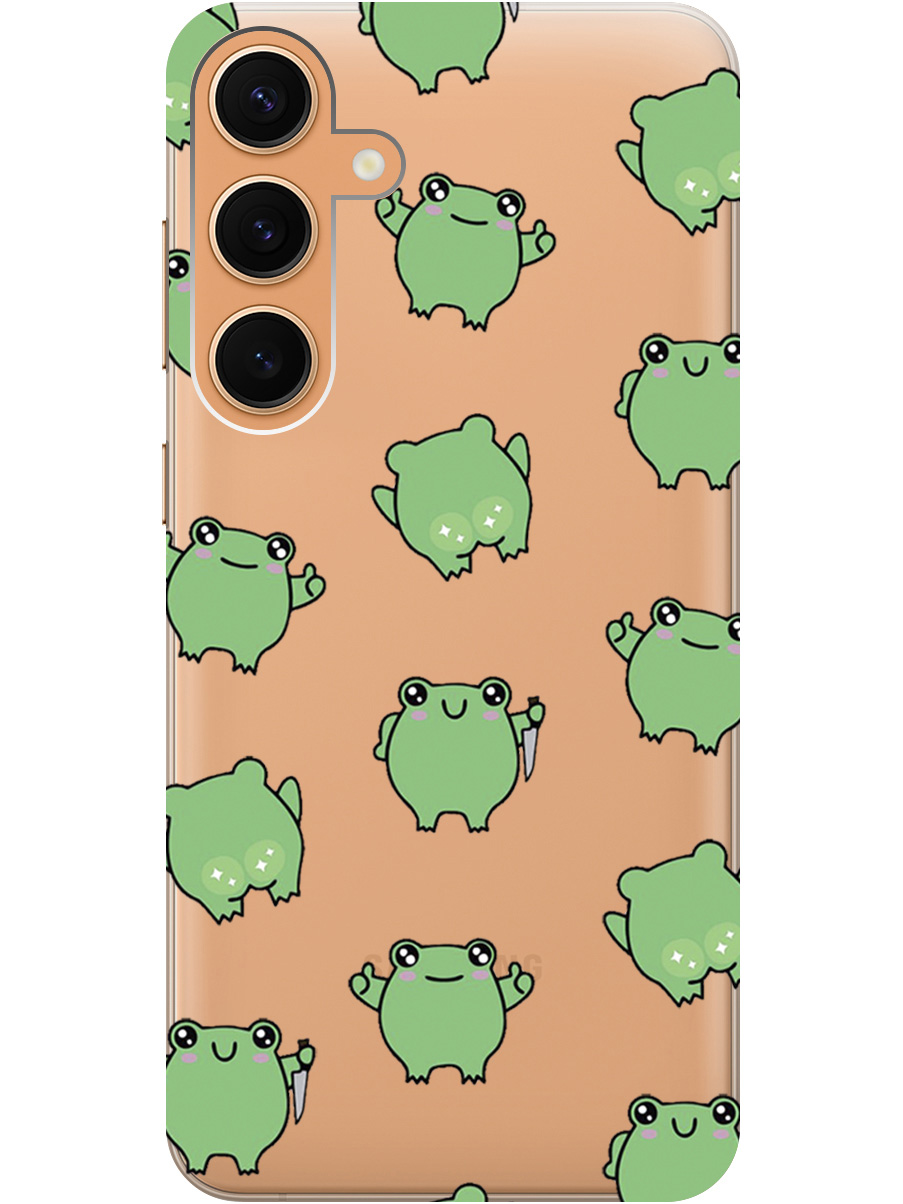 Силиконовый чехол на Samsung Galaxy S24+ с рисунком "Лягушка с ножиком" прозрачный, Прозрачный;зеленый, 20011906
Силиконовый чехол на Samsung Galaxy S24+ с рисунком "Лягушка с ножиком" прозрачный, Прозрачный;зеленый, 20011906
