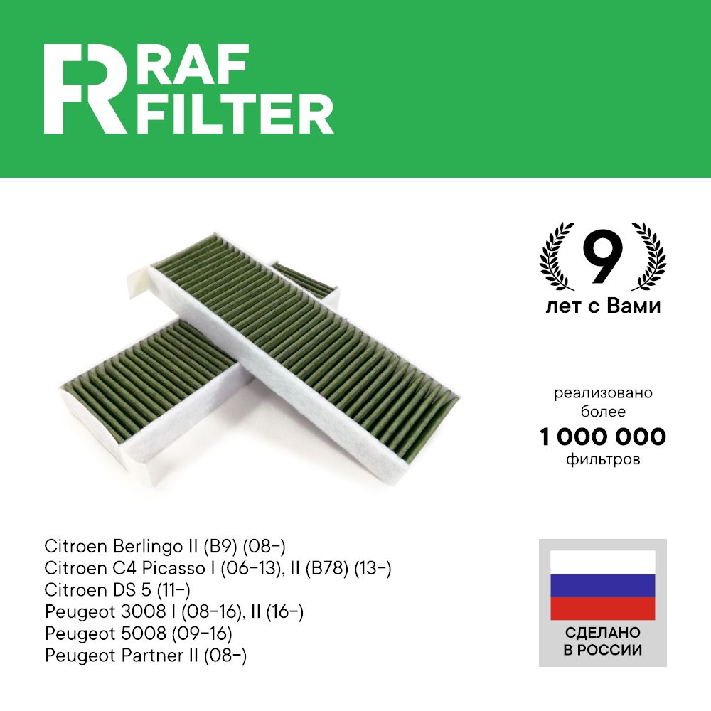 Фильтр салона RAF Filter RF002CITY Citroen Berlingo 2 B9, C4 1 2, Peugeot 3008, Partner 2
Фильтр салона RAF Filter RF002CITY Citroen Berlingo 2 B9, C4 1 2, Peugeot 3008, Partner 2