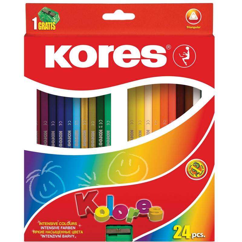 Карандаши цветные Kores Kolores экстра мягкие трехгранные 24 цвета + точилка, Голубой;желтый;зеленый;коричневый;красный;оранжевый;розовый;серый;синий;фиолетовый;черный, Kolores 24 цвета + точилка 1шт
Карандаши цветные Kores Kolores экстра мягкие трехгранные 24 цвета + точилка, Голубой;желтый;зеленый;коричневый;красный;оранжевый;розовый;серый;синий;фиолетовый;черный, Kolores 24 цвета + точилка 1шт