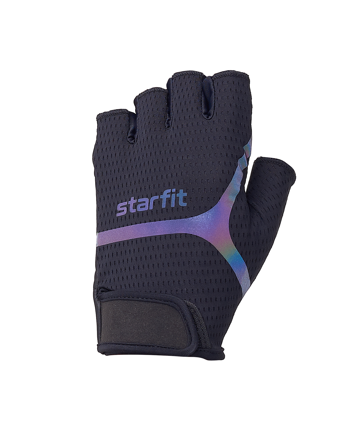 фото Перчатки для фитнеса starfit wg-103, черный/светоотражающий