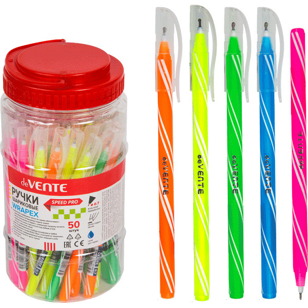 Ручки шариковые deVENTE Wrapex Speed Pro 0,3 мм, чернила синии, 50 шт, Ручка шариковая Wrapex серия Speed Pro
Ручки шариковые deVENTE Wrapex Speed Pro 0,3 мм, чернила синии, 50 шт, Ручка шариковая Wrapex серия Speed Pro