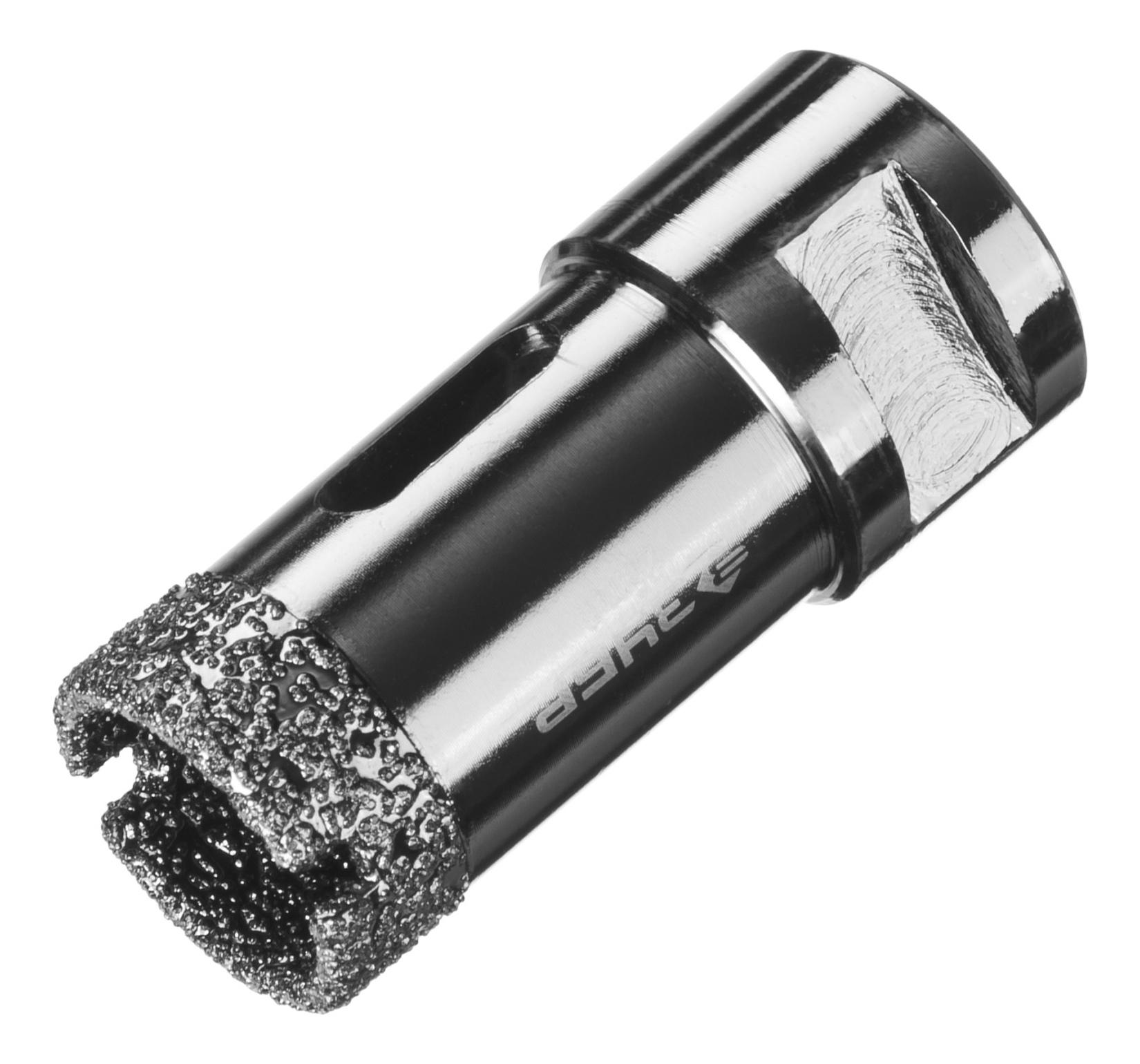 Алмазная коронка для угловых шлифмашин Зубр 29865-25, Алмазная коронка Зубр 'ПРОФЕССИОНАЛ' универсальная для УШМ, сухое сверление, алмазы на вакуумной пайке, посадка М14, d=25мм
Алмазная коронка для угловых шлифмашин Зубр 29865-25, Алмазная коронка Зубр 'ПРОФЕССИОНАЛ' универсальная для УШМ, сухое сверление, алмазы на вакуумной пайке, посадка М14, d=25мм