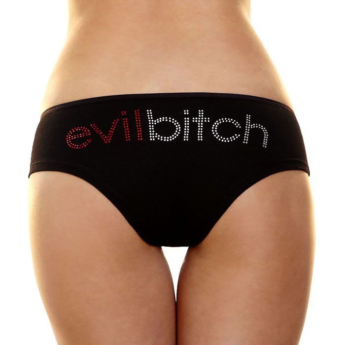 фото Трусики-слип с надписью стразами evil bitch, s/m hustler lingerie