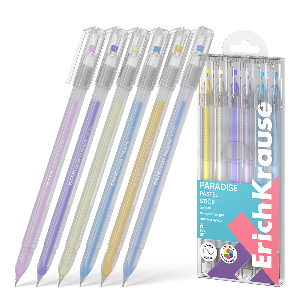 Набор из 6 ручек гелевых ErichKrause Paradise Stick 61308 Pastel 0,6 разноцветные
Набор из 6 ручек гелевых ErichKrause Paradise Stick 61308 Pastel 0,6 разноцветные