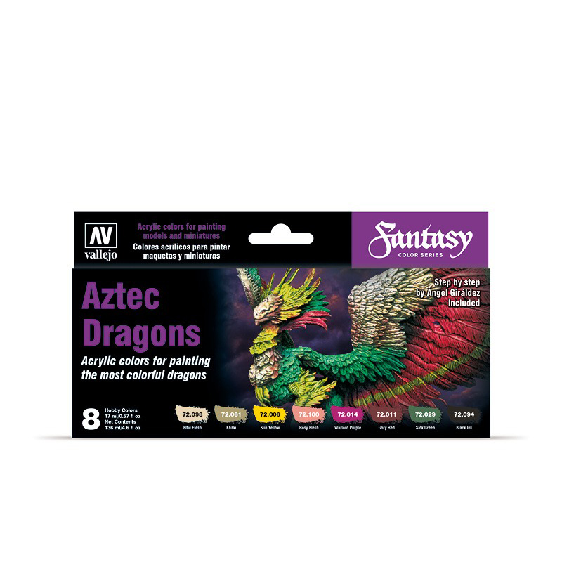 Набор красок Vallejo Game Color Set Aztec Dragons 72306, 8 красок по 17 мл., Aztec Dragons
Набор красок Vallejo Game Color Set Aztec Dragons 72306, 8 красок по 17 мл., Aztec Dragons