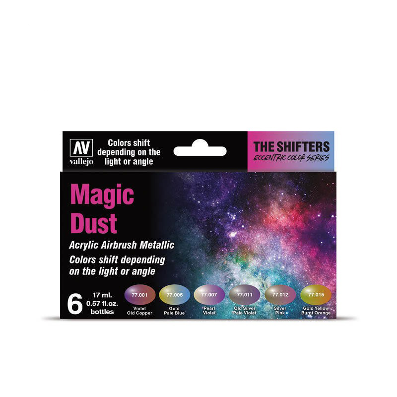 Набор акриловых красок Vallejo серии The Shifters: Magic Dust 77090, 6 красок по 17 мл., Magic Dust
Набор акриловых красок Vallejo серии The Shifters: Magic Dust 77090, 6 красок по 17 мл., Magic Dust