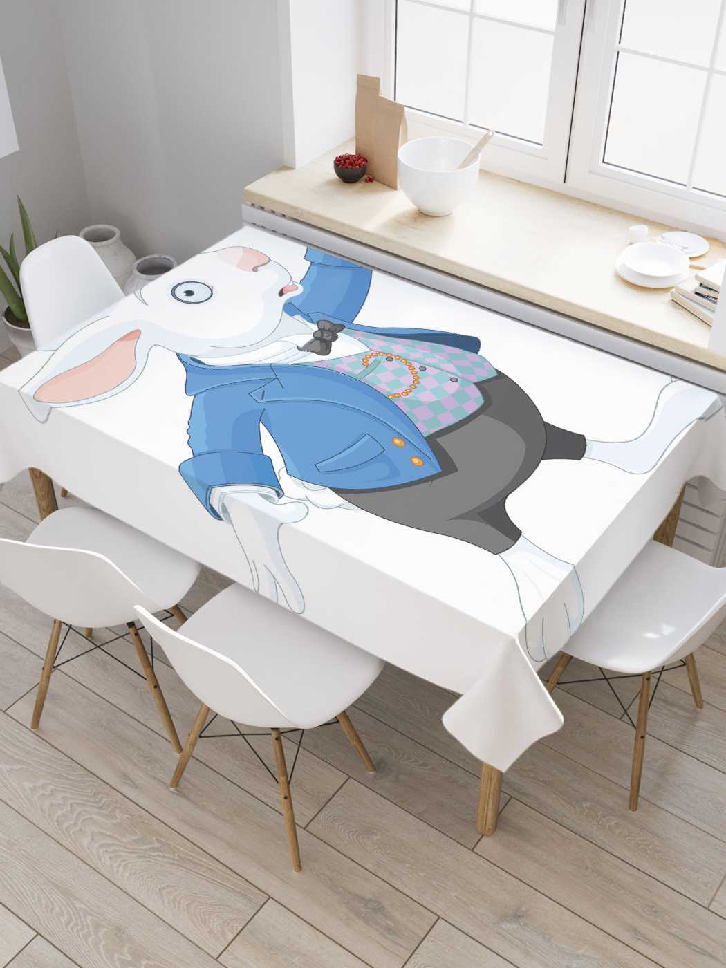 Скатерть прямоугольная JoyArty "Толстый кролик" из оксфорда, 120x145 см, Белый, Толстый кролик 
Скатерть прямоугольная JoyArty "Толстый кролик" из оксфорда, 120x145 см, Белый, Толстый кролик