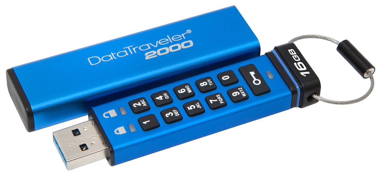 Флешка Kingston DataTraveler 2000 16ГБ Blue (DT2000/16GB), DataTraveler 2000