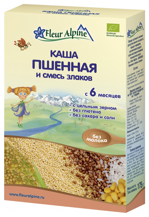 Каша безмолочная Fleur Alpine Пшенная и смесь злаков с 6 мес. 175 г, Пшенная и смесь злаков
Каша безмолочная Fleur Alpine Пшенная и смесь злаков с 6 мес. 175 г, Пшенная и смесь злаков