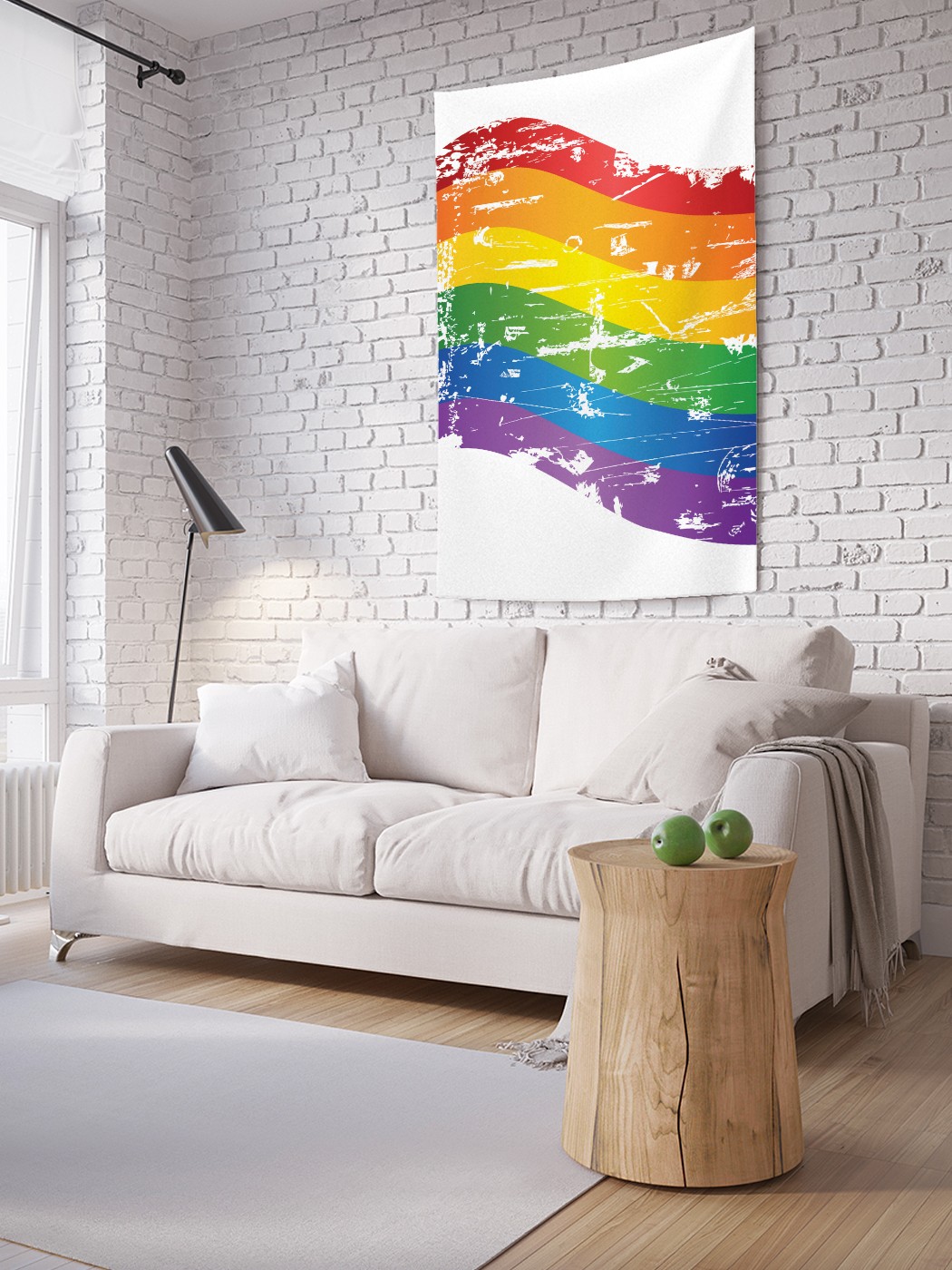 фото Вертикальное фотопанно на стену joyarty "радужный флаг", 150x200 см