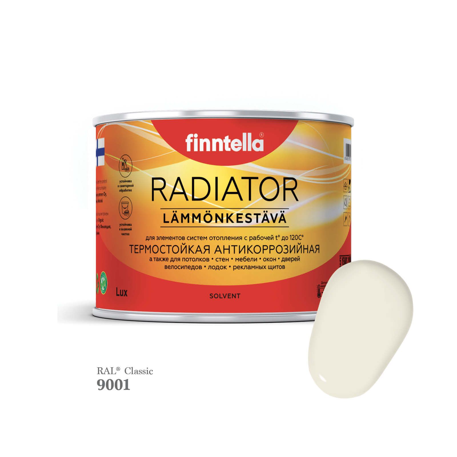 Краска для радиаторов быстросохнущая финская эмаль FINNTELLA RADIATOR, цвет RAL9001 , 0,45, Белый, RADIATOR RAL
Краска для радиаторов быстросохнущая финская эмаль FINNTELLA RADIATOR, цвет RAL9001 , 0,45, Белый, RADIATOR RAL