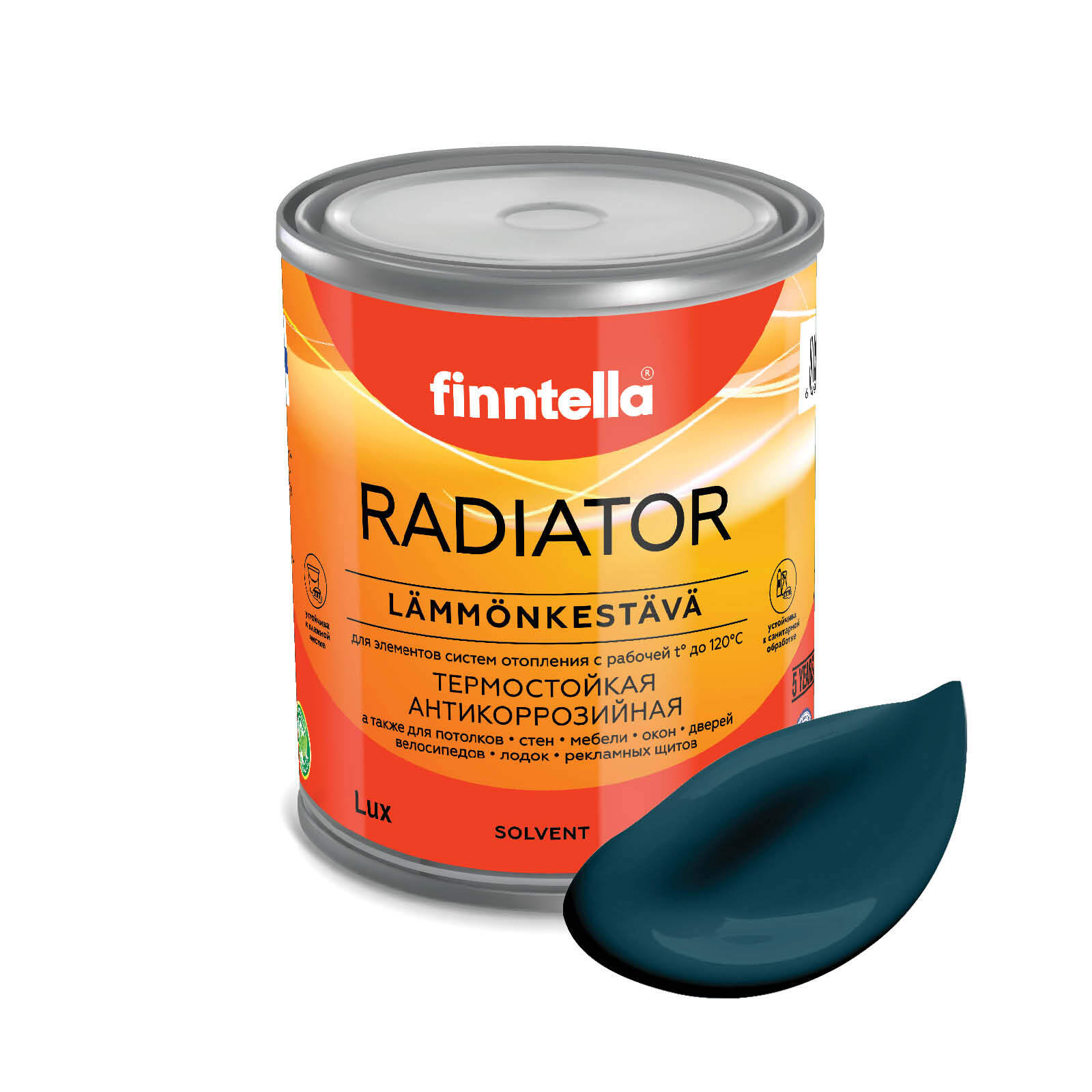 Краска RADIATOR, VALTAMERI темно-бирюзовый, 0,9л, Голубой, RADIATOR специализированная для батарей и радиаторов отопления
Краска RADIATOR, VALTAMERI темно-бирюзовый, 0,9л, Голубой, RADIATOR специализированная для батарей и радиаторов отопления