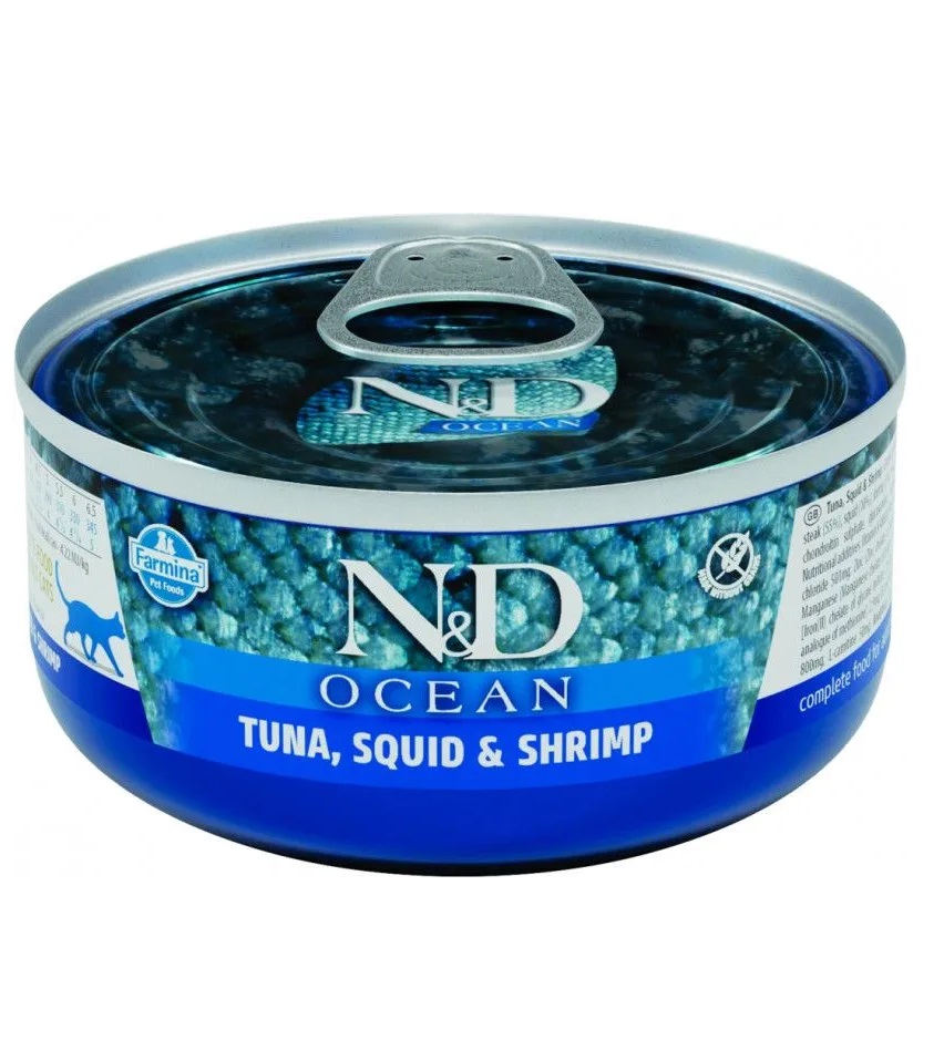 Консервы для кошек Farmina N&D Ocean Cat, тунец, кальмар, креветки, 12шт по 70г, N&D Ocean
Консервы для кошек Farmina N&D Ocean Cat, тунец, кальмар, креветки, 12шт по 70г, N&D Ocean