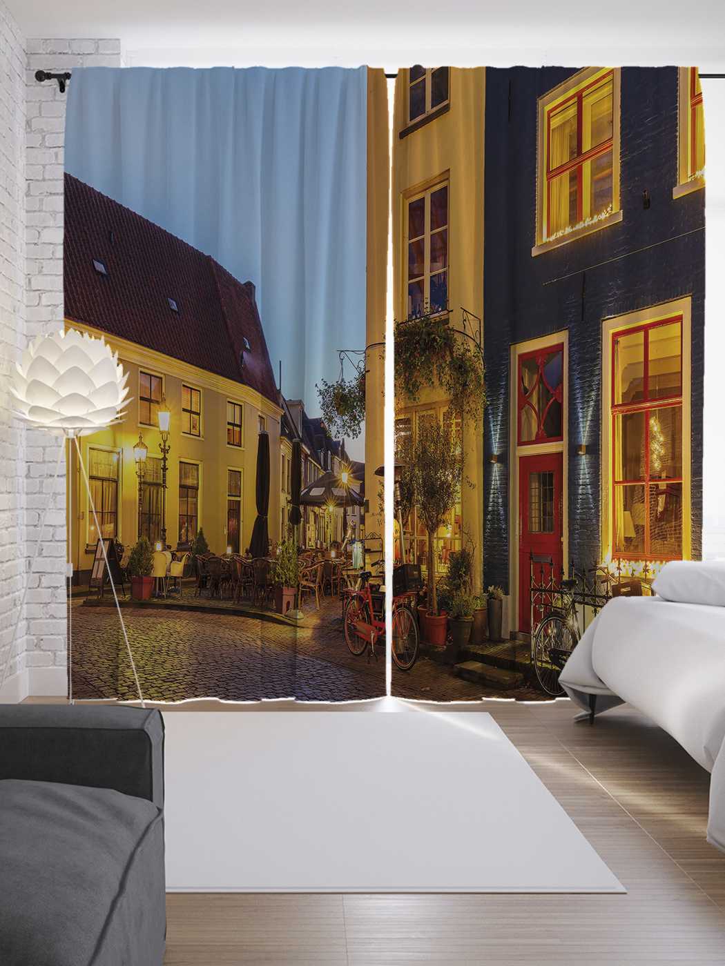 фото Шторы joyarty с фотопечатью "старая голландская улица" из сатена, 290х265 см