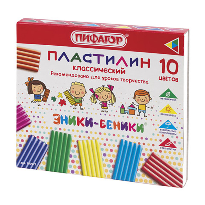 Пластилин классический ПИФАГОР ЭНИКИ-БЕНИКИ, 10 цветов, 200 г, со стеком, 100972, Белый;желтый;зеленый;коричневый;красный;оранжевый;розовый;синий;фиолетовый;черный, plasticine-s-88
Пластилин классический ПИФАГОР ЭНИКИ-БЕНИКИ, 10 цветов, 200 г, со стеком, 100972, Белый;желтый;зеленый;коричневый;красный;оранжевый;розовый;синий;фиолетовый;черный, plasticine-s-88