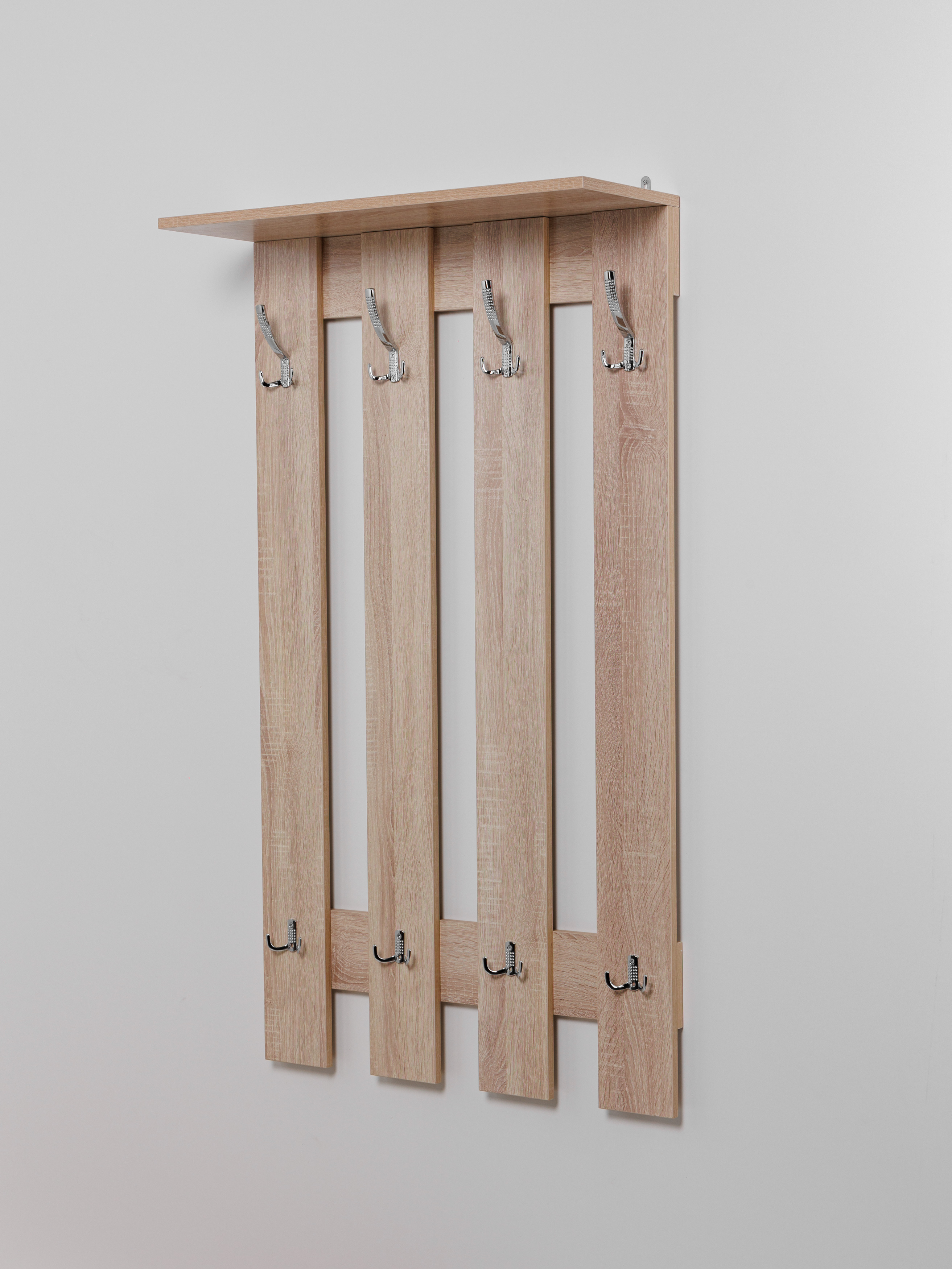 Вешалка в прихожую 8 крючков, Дуб Сонома, 126х72х25 см, ЛДСП, 184 
Вешалка в прихожую 8 крючков, Дуб Сонома, 126х72х25 см, ЛДСП, 184