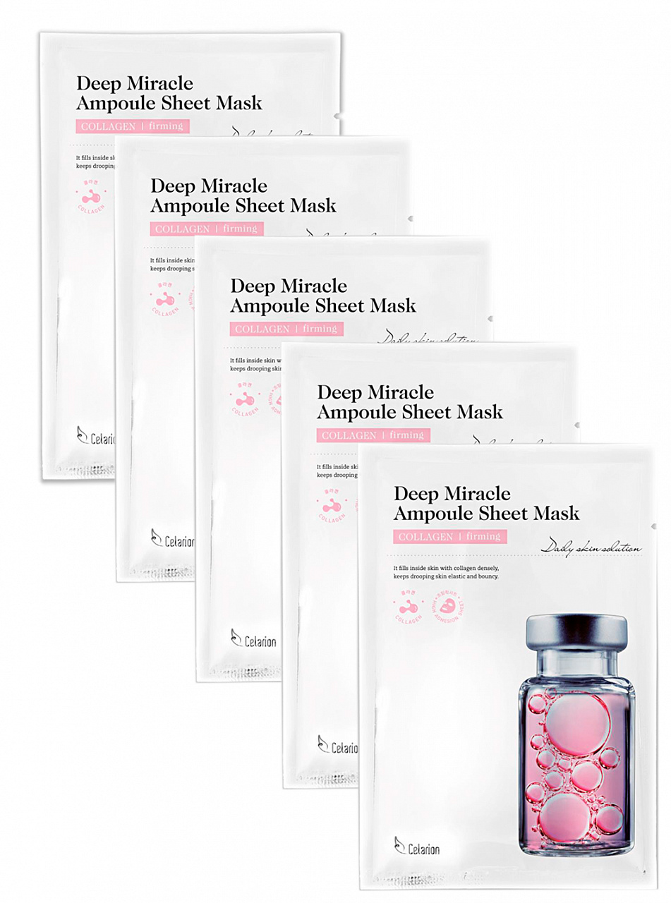 Маска для лица CELARION Deep Miracle Ampoule Sheet Mask-COLLAGEN firming 5 шт, Deep Miracle
Маска для лица CELARION Deep Miracle Ampoule Sheet Mask-COLLAGEN firming 5 шт, Deep Miracle