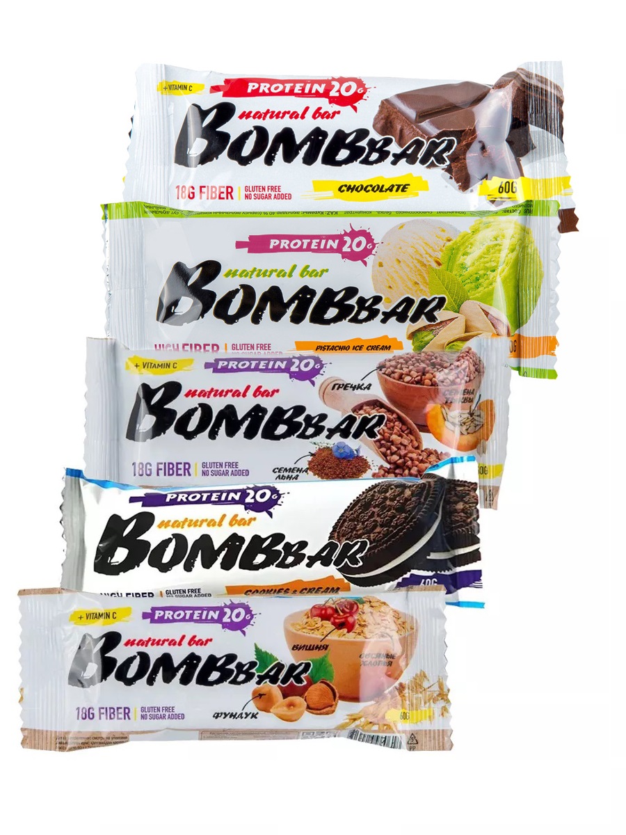 Bombbar Ассорти Батончиков (Шоколад, Фундук, Печенье, Гречка, Фисташка), 5шт x 60г, Ассорти Батончиков (Шоколад, Фундук, Печенье, Гречка, Фисташка), 5шт x 60г
Bombbar Ассорти Батончиков (Шоколад, Фундук, Печенье, Гречка, Фисташка), 5шт x 60г, Ассорти Батончиков (Шоколад, Фундук, Печенье, Гречка, Фисташка), 5шт x 60г