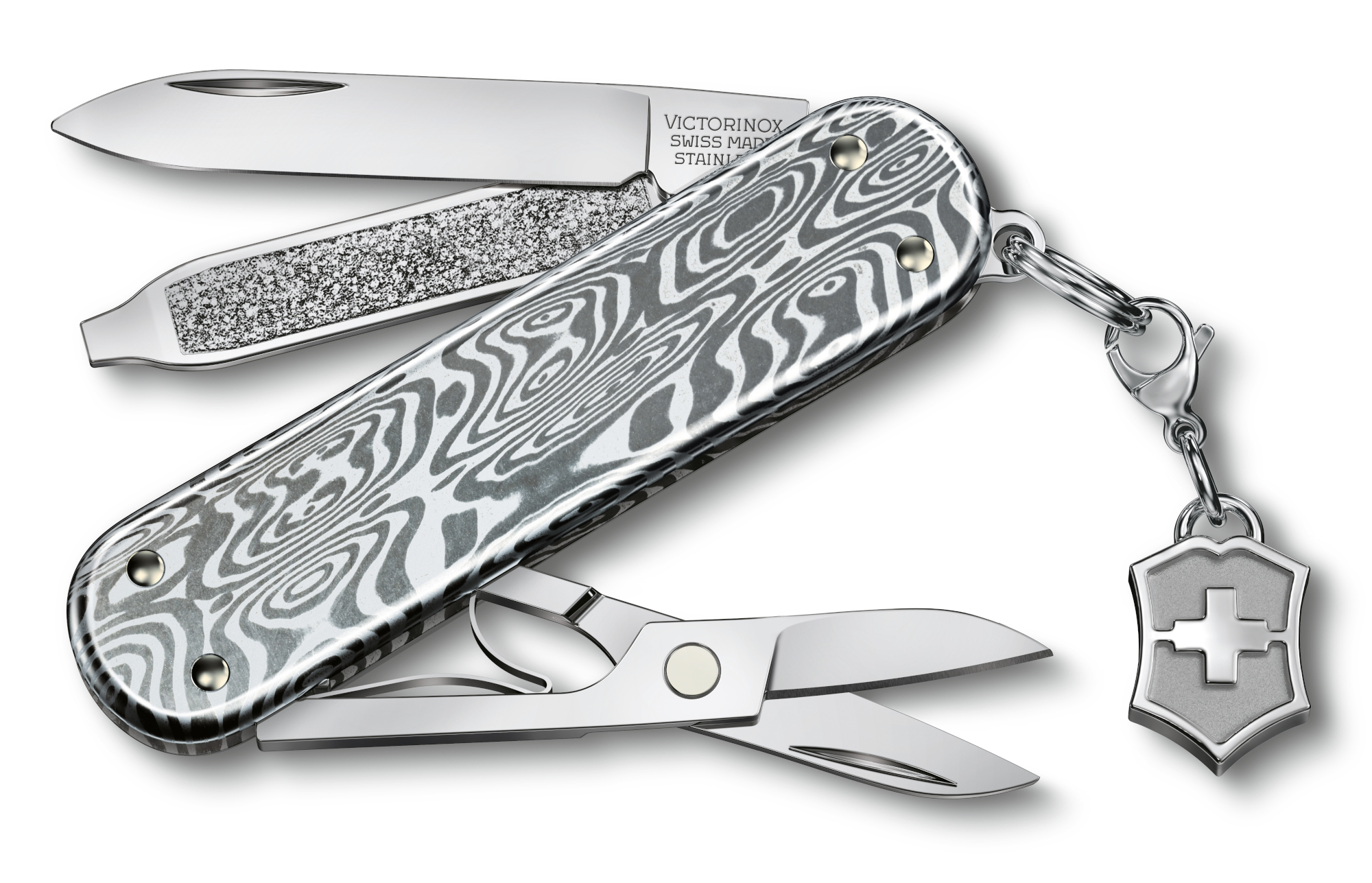 Нож перочинный Victorinox Classic Brilliant Damast (0.6221.34), Серебристый, Classic Brilliant Damast
Нож перочинный Victorinox Classic Brilliant Damast (0.6221.34), Серебристый, Classic Brilliant Damast