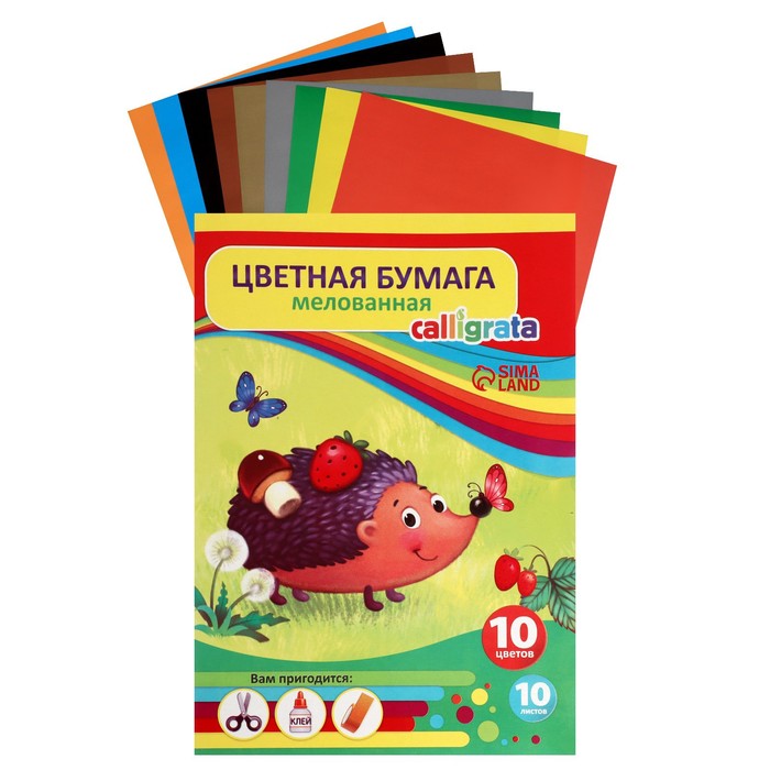 Бумага цветная А4, 10 листов, 10 цветов "Ёжик в лесу", мелованная, в папке, (5шт.), Разноцветный
Бумага цветная А4, 10 листов, 10 цветов "Ёжик в лесу", мелованная, в папке, (5шт.), Разноцветный