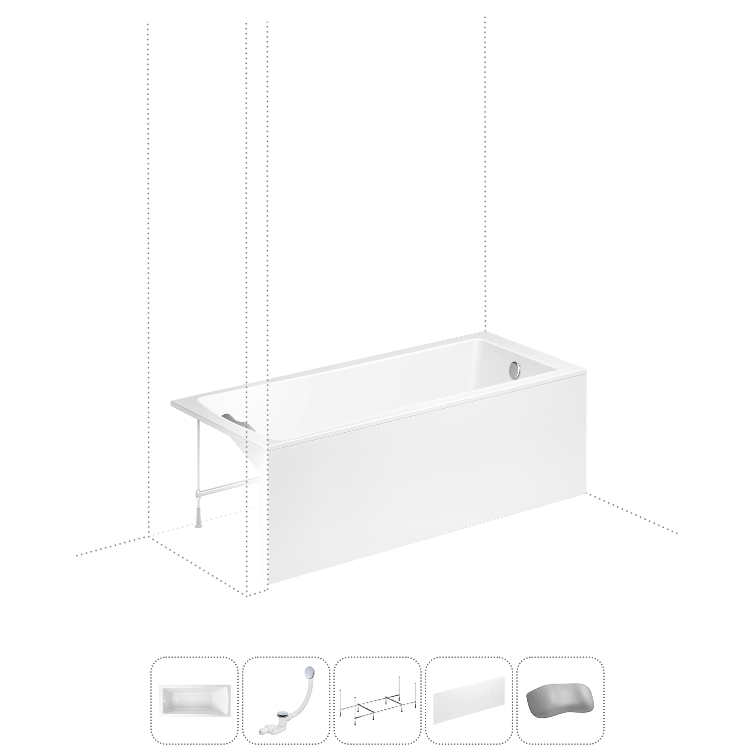 Акриловая ванна 160x70 см Lavinia Boho One 202011624 в наборе 5 в 1, Белый, bath_LB_sifon.One.5v1
Акриловая ванна 160x70 см Lavinia Boho One 202011624 в наборе 5 в 1, Белый, bath_LB_sifon.One.5v1