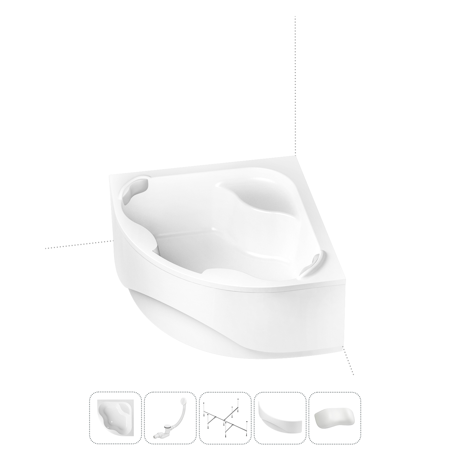 Угловая ванна акриловая 150x150 Lavinia Boho Aveo 202011692 в наборе 5 в 1, Белый, bath_LB_sifon.Catani.3v1
Угловая ванна акриловая 150x150 Lavinia Boho Aveo 202011692 в наборе 5 в 1, Белый, bath_LB_sifon.Catani.3v1