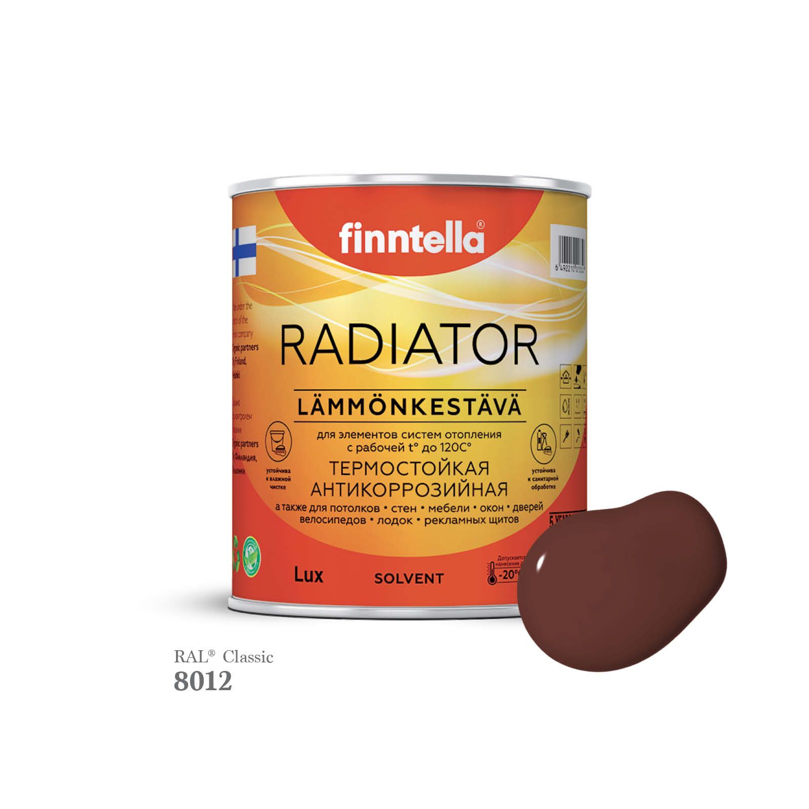 Краска для радиаторов быстросохнущая финская эмаль FINNTELLA RADIATOR, цвет RAL8012 , 0,9л, Красно-коричневый, RADIATOR RAL
Краска для радиаторов быстросохнущая финская эмаль FINNTELLA RADIATOR, цвет RAL8012 , 0,9л, Красно-коричневый, RADIATOR RAL