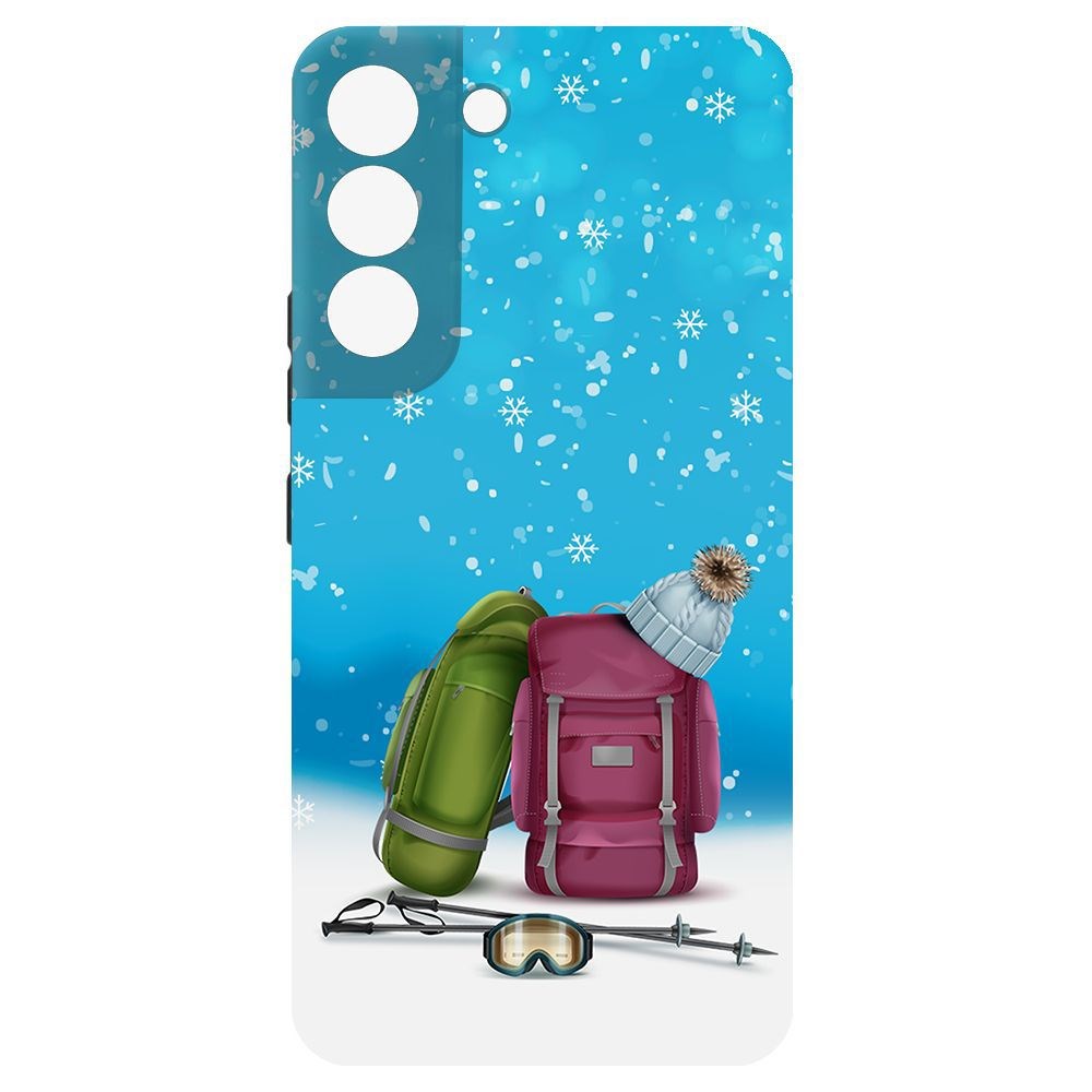фото Чехол-накладка krutoff софт кейс зимний отпуск для samsung galaxy s22+ черный