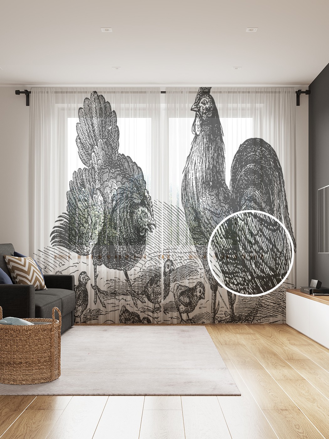 Фототюль JoyArty "Петушиный круг", 145x265см (2 полотна со шторной лентой + 50 крючков), Петушиный круг
Фототюль JoyArty "Петушиный круг", 145x265см (2 полотна со шторной лентой + 50 крючков), Петушиный круг