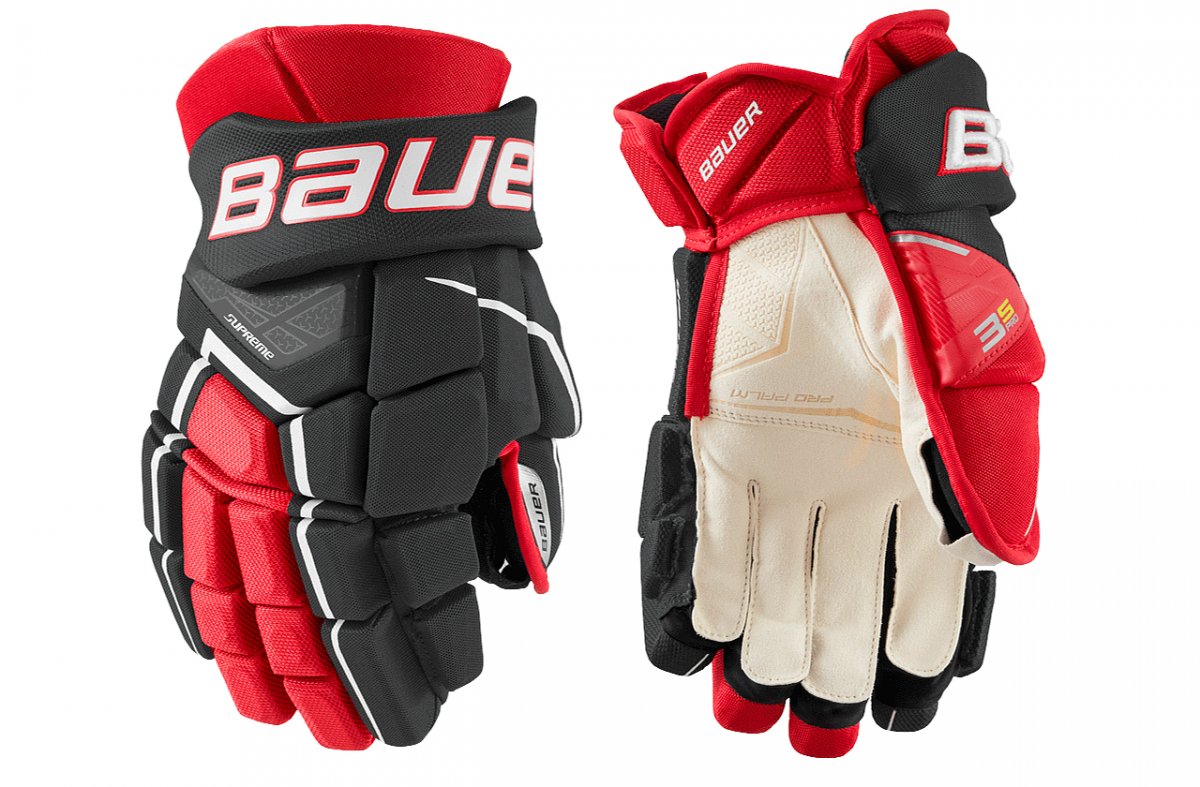 фото Хоккейные перчатки bauer supreme 3s pro s21 int(13 / черно-белый/13)