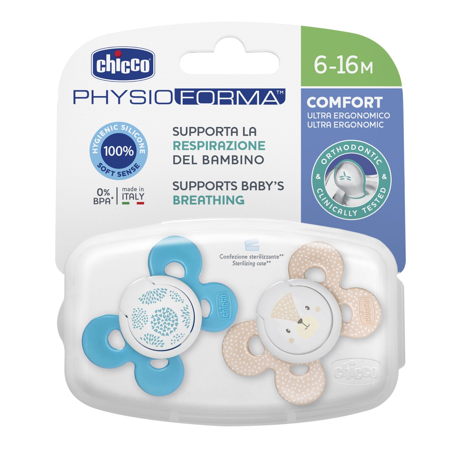 Пустышка Chicco Physio Comfort,2шт.,6-16м.,силикон, Blue,рис. бурундук, одуванчики, Белый;голубой;золотистый, 340729048
Пустышка Chicco Physio Comfort,2шт.,6-16м.,силикон, Blue,рис. бурундук, одуванчики, Белый;голубой;золотистый, 340729048