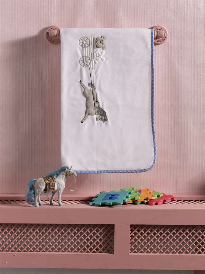 фото Плед флисовый kidboo little farmer blue, 80x120 см