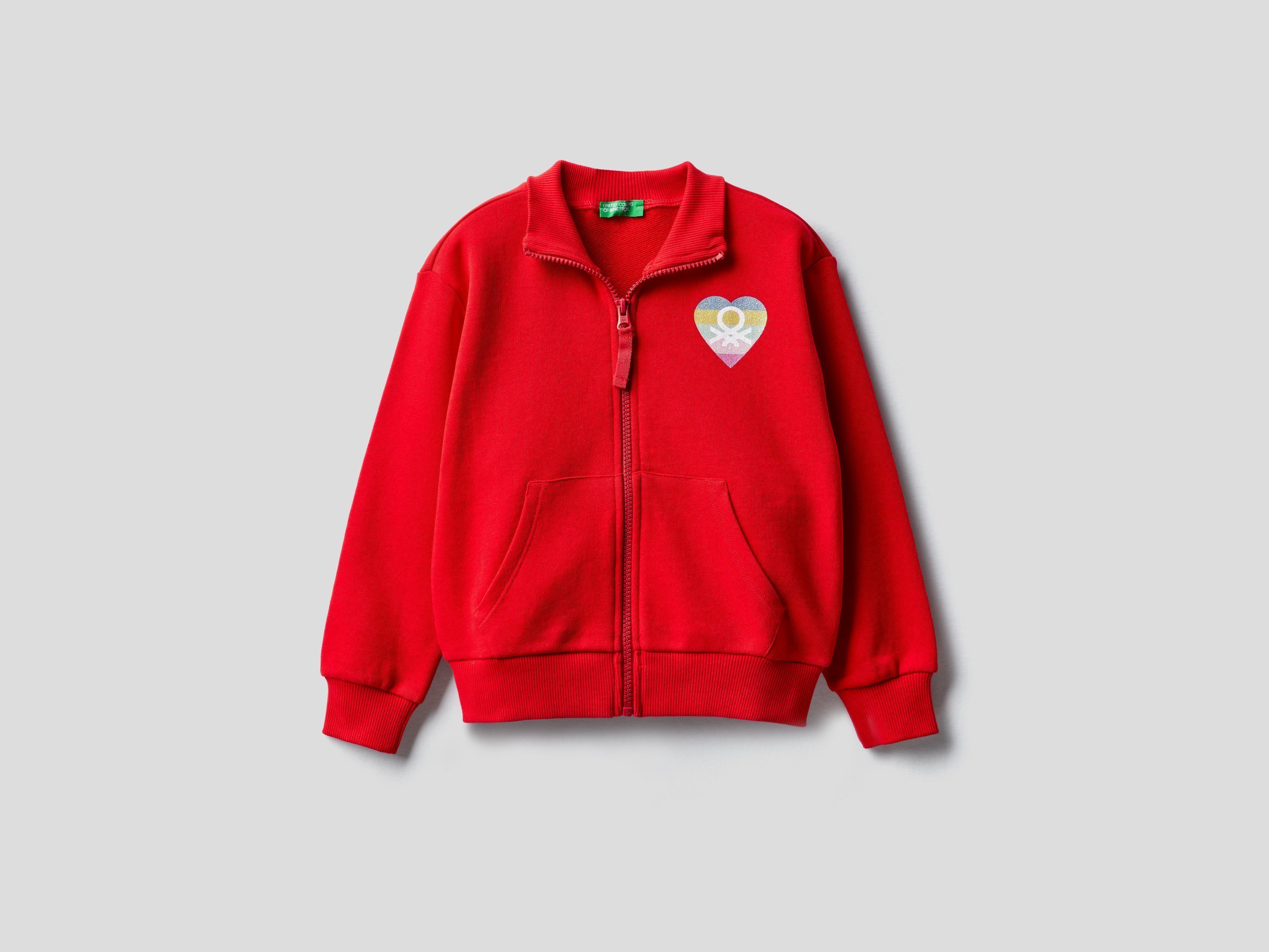 фото Толстовка для девочек benetton цв. красный р.128 united colors of benetton