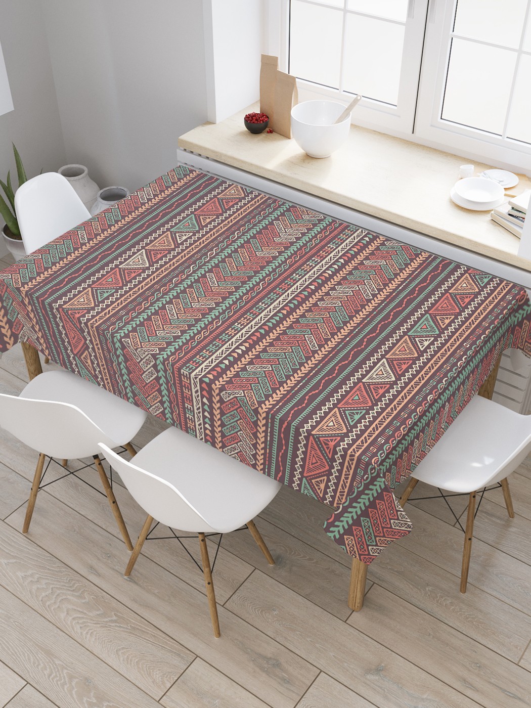 Скатерть прямоугольная JoyArty "Этническое полотно" из оксфорда, 180x145 см, Коричневый, Этническое полотно 
Скатерть прямоугольная JoyArty "Этническое полотно" из оксфорда, 180x145 см, Коричневый, Этническое полотно