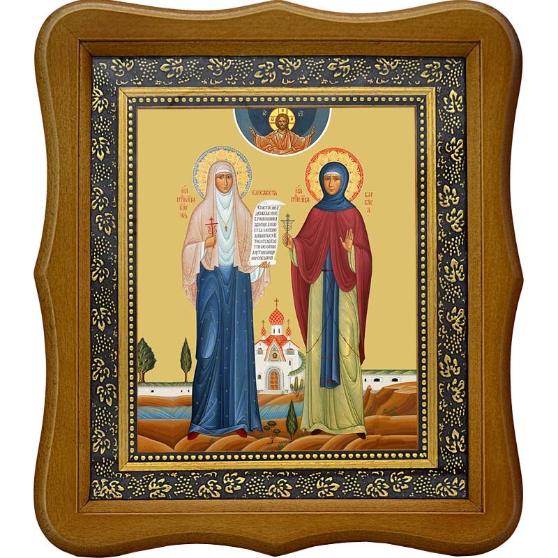 Елисавета Феодоровна и Варвара Алапаевская (Яковлева) преподобномученицы. Икона на холсте.
Елисавета Феодоровна и Варвара Алапаевская (Яковлева) преподобномученицы. Икона на холсте.
