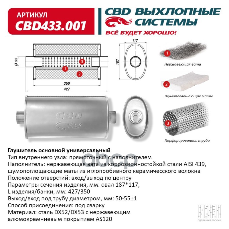 Глушитель Cbd433.001. Овал D187117, L427/50 Ц/Ц. Вес Cbd Cbd433001 CBD арт. CBD433.001
Глушитель Cbd433.001. Овал D187117, L427/50 Ц/Ц. Вес Cbd Cbd433001 CBD арт. CBD433.001