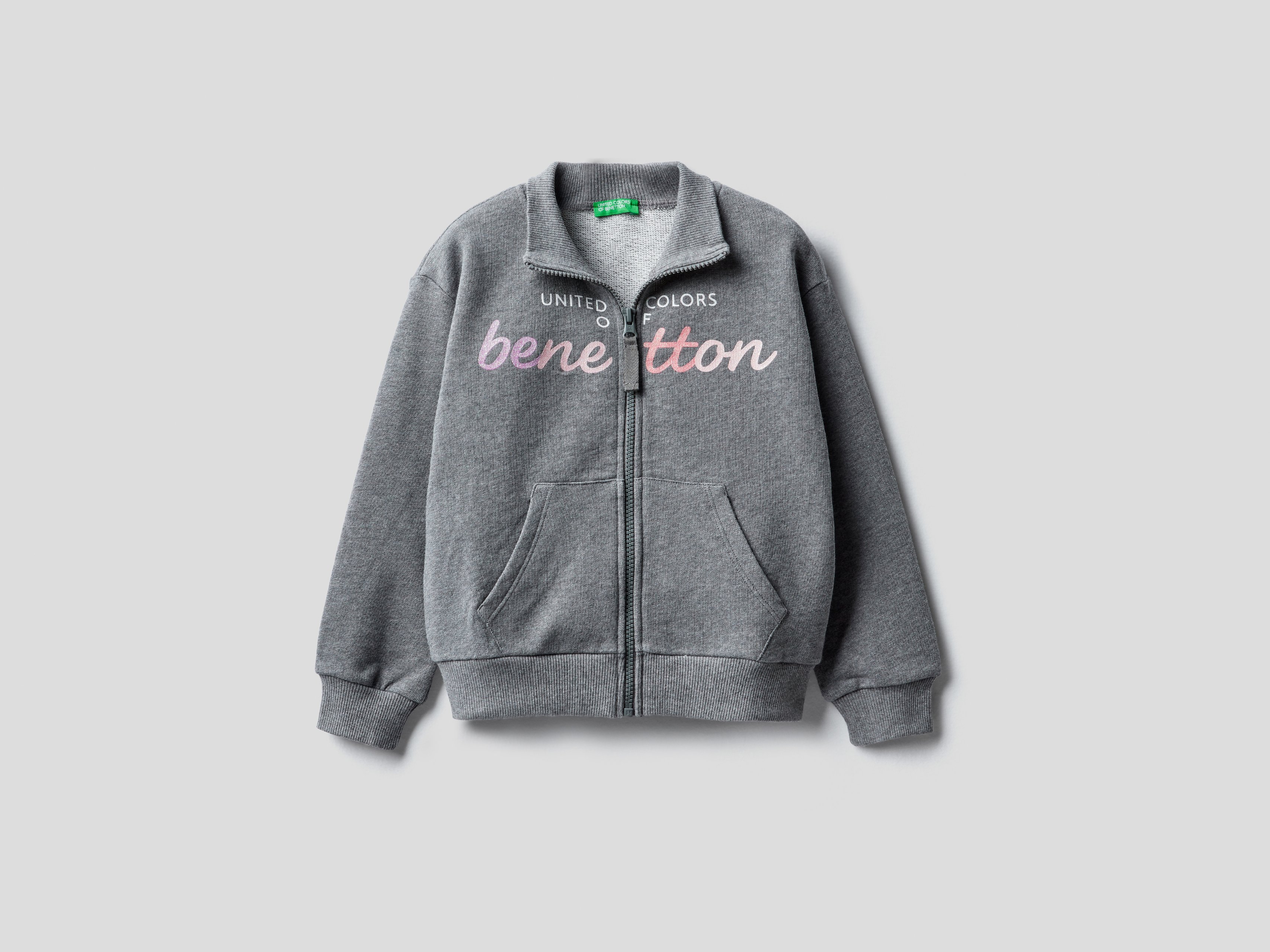 фото Толстовка для девочек benetton цв. серый р.158 united colors of benetton