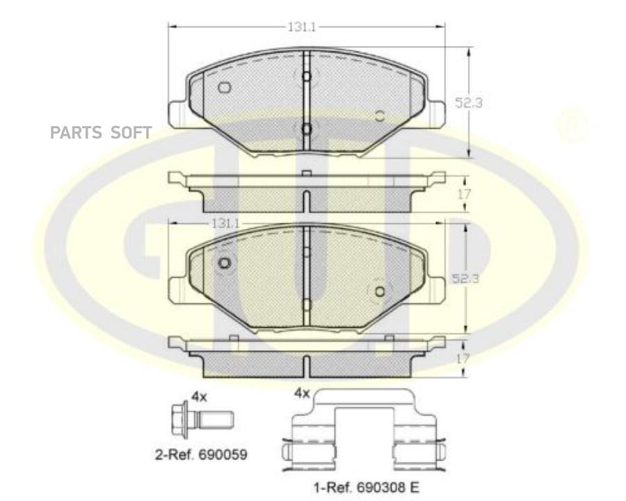 Колодки Пер Sko Fabia 1.2 12v 11-/Vw Polo 1.6 10- Eco-Line G.U.D GBP880147 K-Кt
Колодки Пер Sko Fabia 1.2 12v 11-/Vw Polo 1.6 10- Eco-Line G.U.D GBP880147 K-Кt