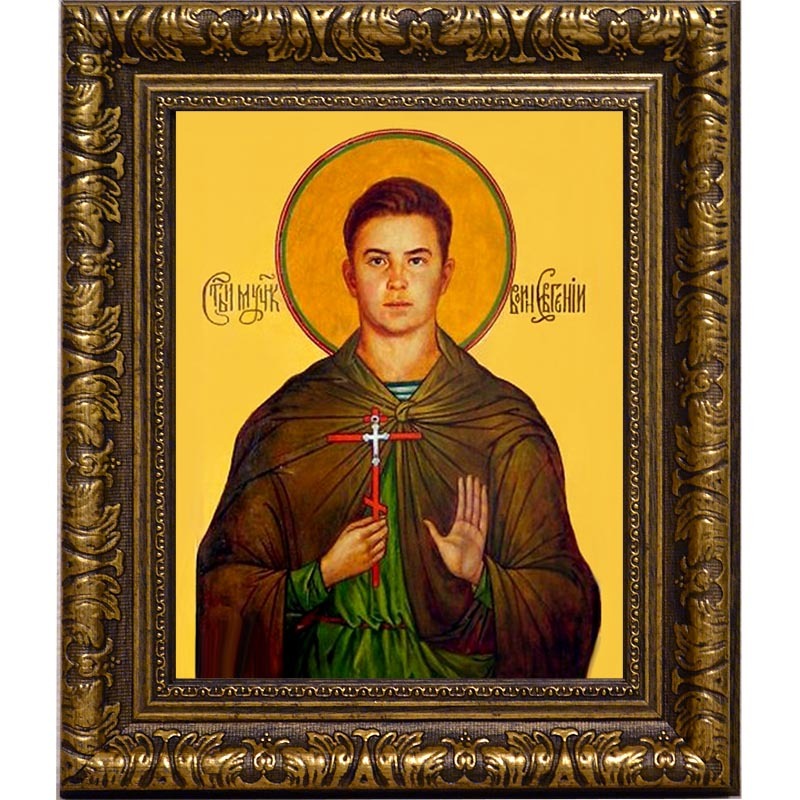 Евгений Родионов. Икона мученика воина на холсте. 
Евгений Родионов. Икона мученика воина на холсте.